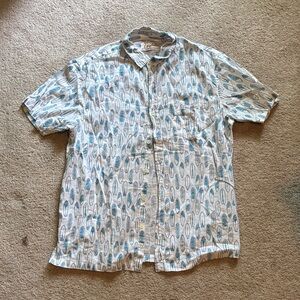 Kahala Men's Blue Surfboard Patterned Hawaiian Shirt